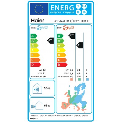 Haier Tide Green (by INVENTOR)  AS35TAMHRA-C/1U35YEFFRA-C A+++, 12000 BTU