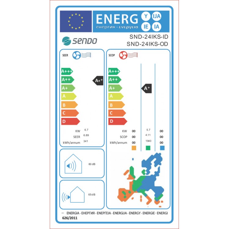 SENDO IKAROS SND-24/IKS με WIFI, 24000 BTU