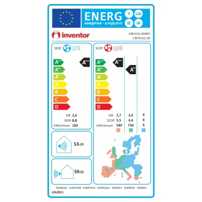 INVENTOR Corona Plus - CRPVI32-09WFI/CRVO32-09 με WIFI - 9000 BTU INVENTOR Corona Plus - CRPVI32-09WFI/CRVO32-09 με WIFI - 9000 BTU
