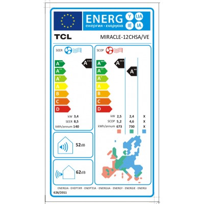 TCL MIRACLE II - 12CHSA/VEI με WIFI - WHITE, 12000 BTU TCL MIRACLE II - 12CHSA/VEI με WIFI - WHITE, 12000 BTU