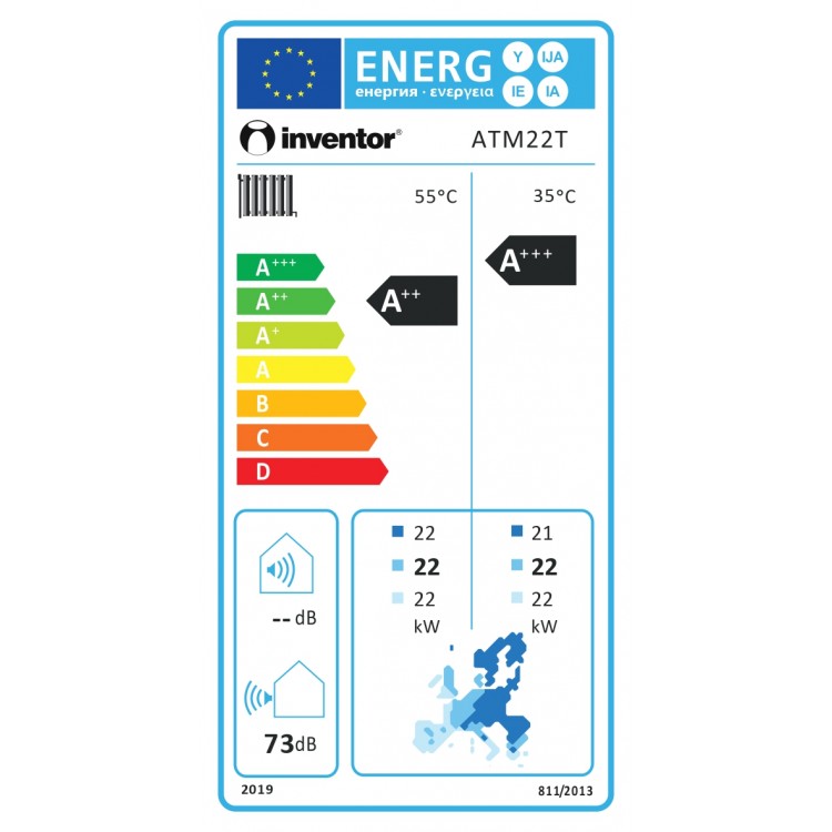 Αντλία θερμότητας INVENTOR MATRIX ATM22T αέρα-νερού inverter 60oC ΤΡΙΦΑΣΙΚΗ (Ψ/Θ) (MONOBLOCK)